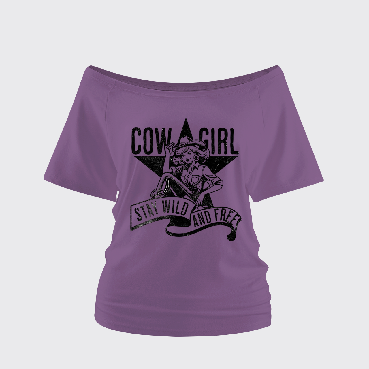 Cowgirl Wild and Free Off Shoulder Top
