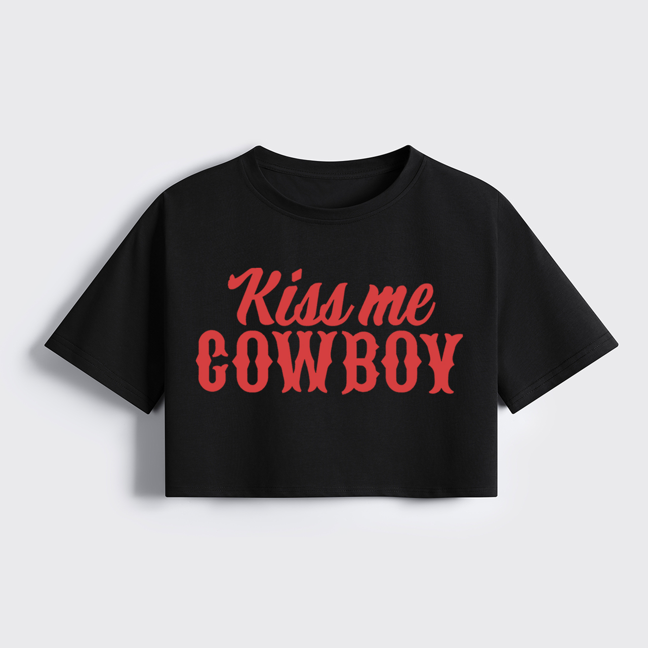 Kiss Me Cowboy Cropped Boxy Tee