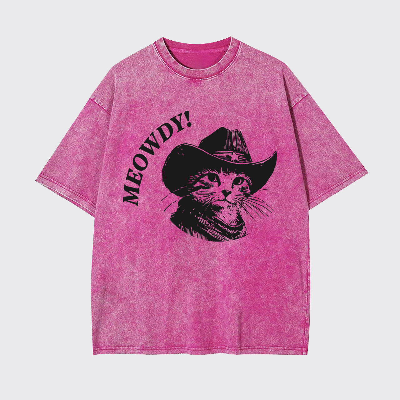 Meowdy Vintage Cowboy Cat Garment-dye Tees