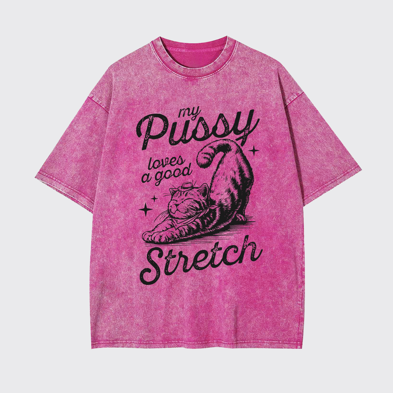 Loves a Good Stretch Cat Garment-dye Tees