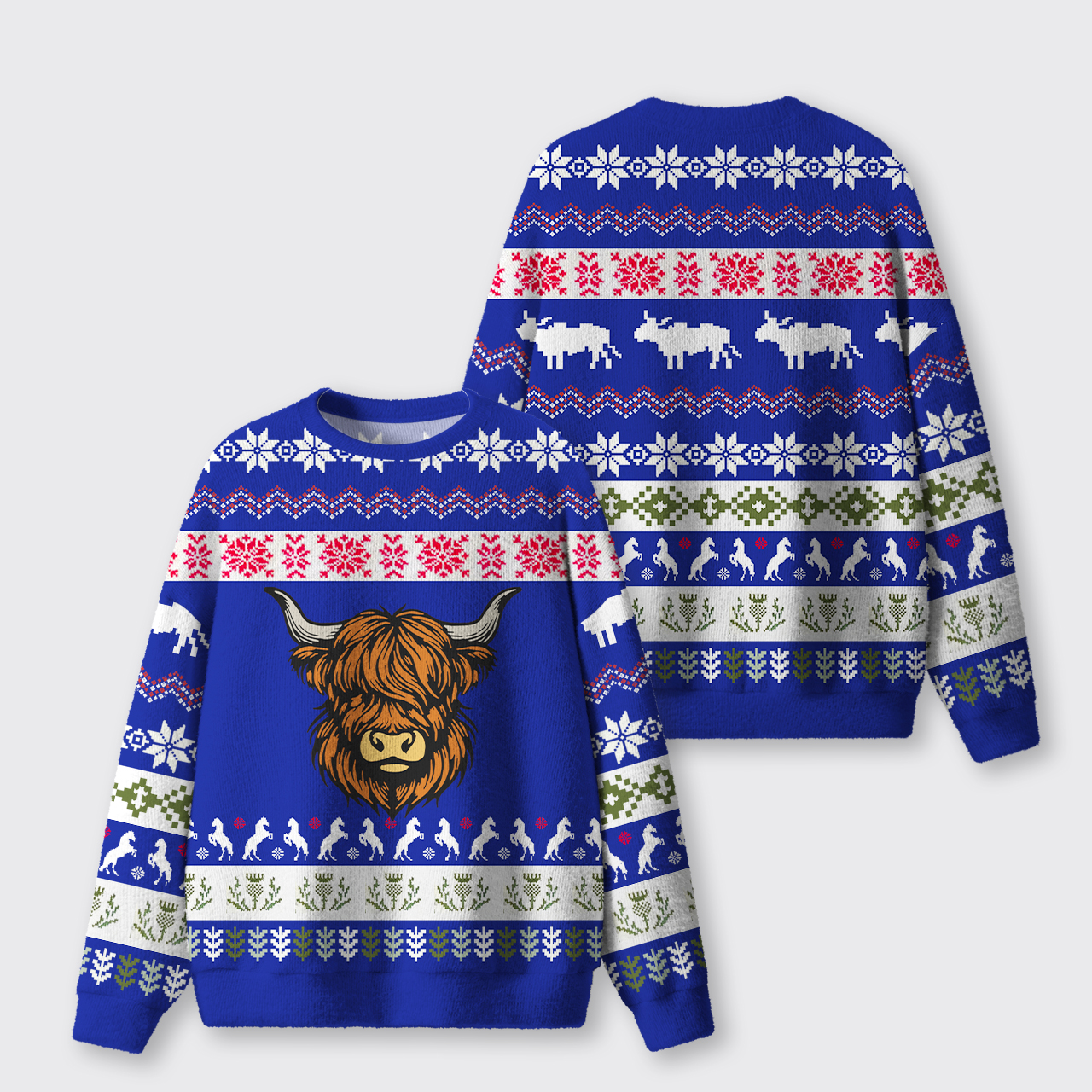 Highland Coo Ugly Knit Sweatshirt