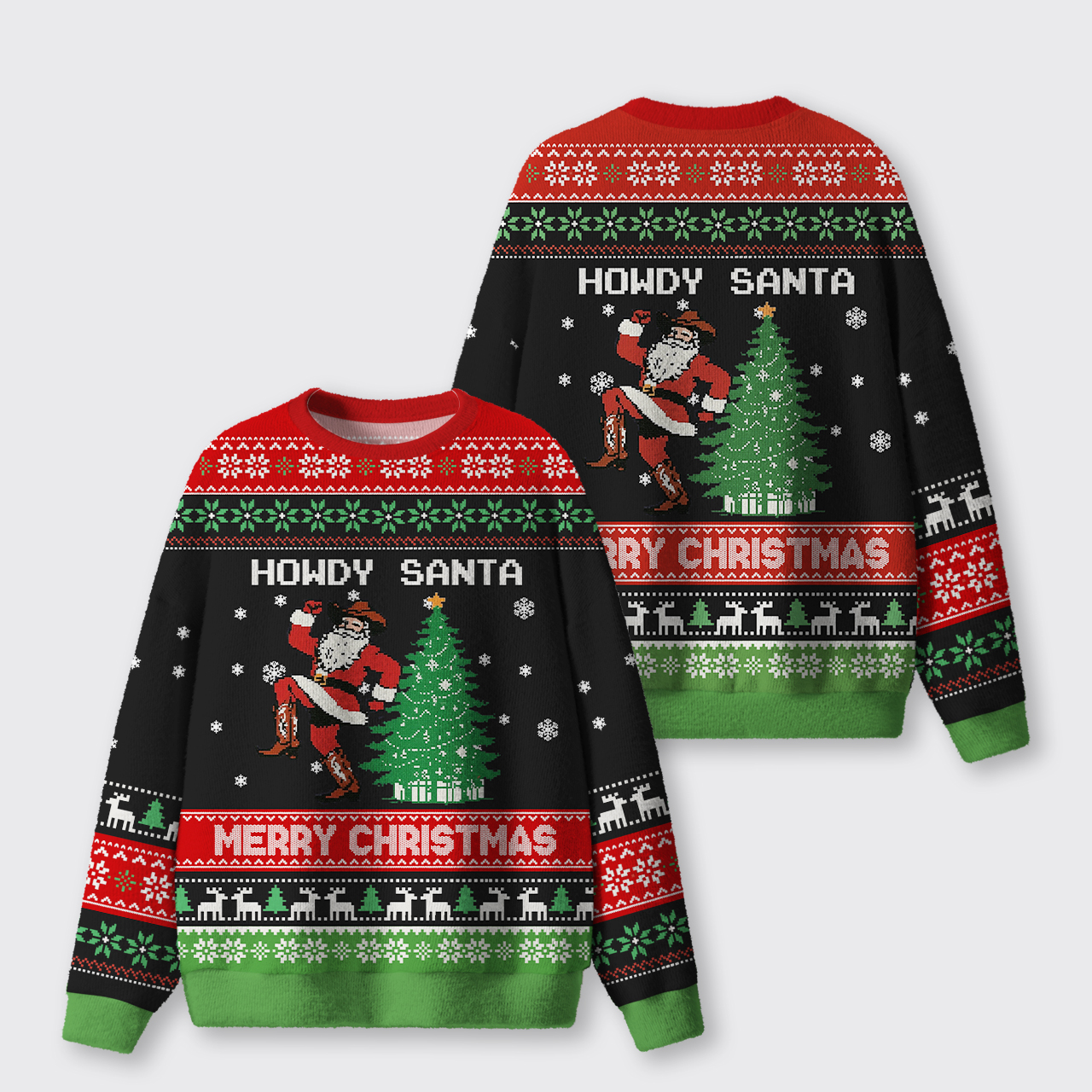 Howdy Santa Ugly Knit Sweatshirt