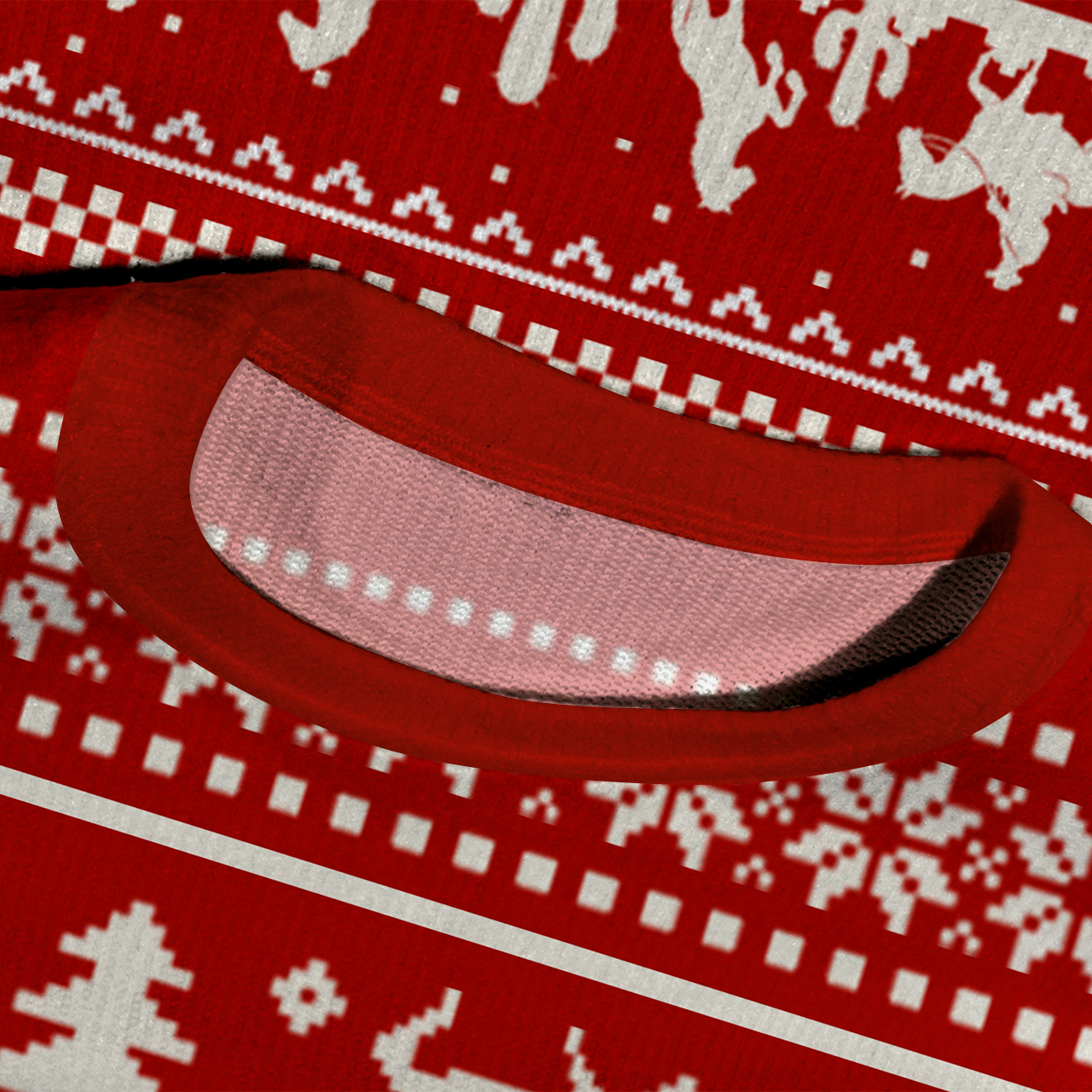 Christmas Cow With Santa Ugly Knit Sweatshirt