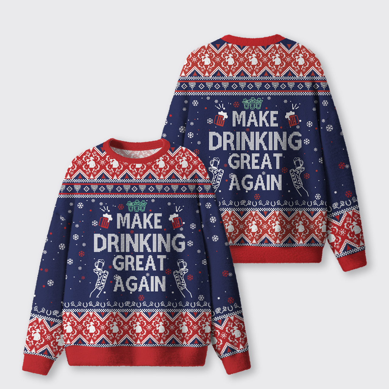 Make Drinking Great Again Ugly Knit Sweatshirt