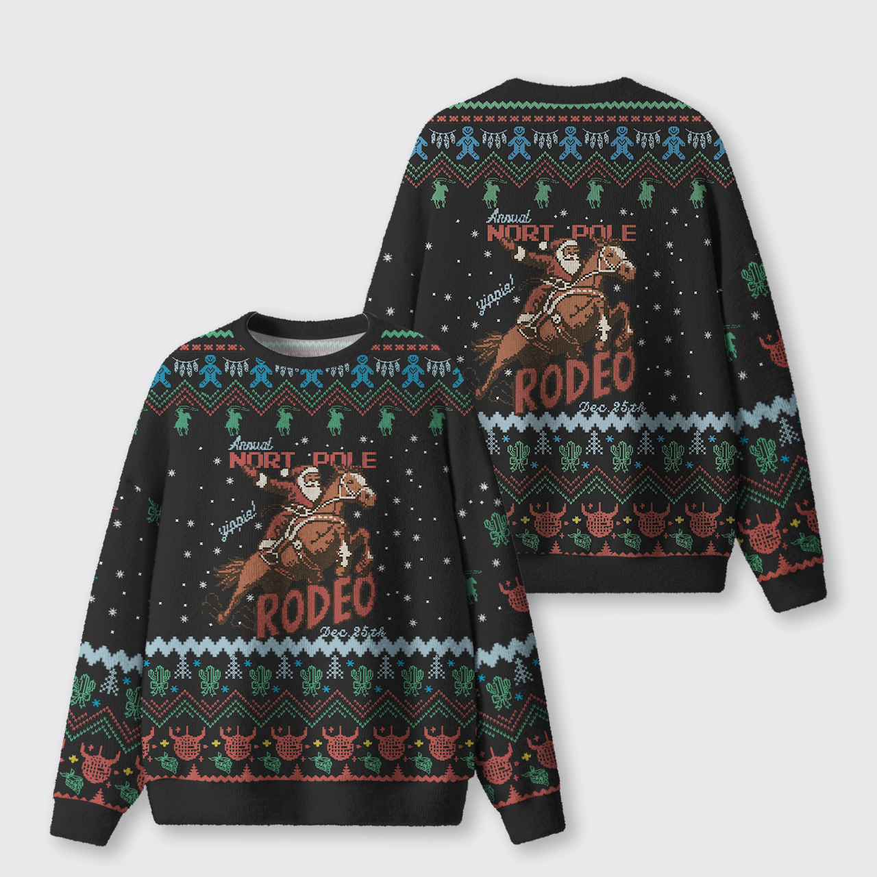 Christmas Rodeo Ugly Knit Sweatshirt