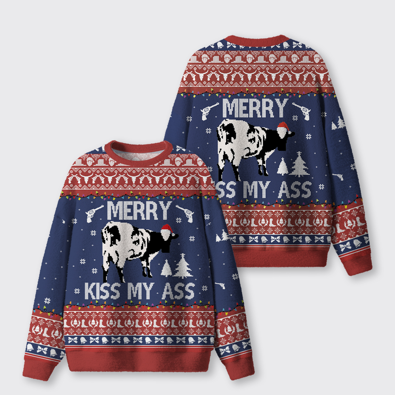 Merry Kiss My Ass Ugly Knit Sweatshirt