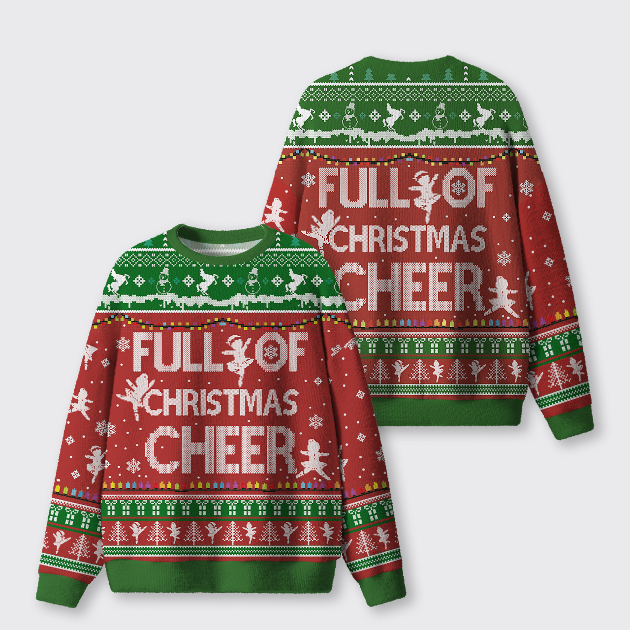 Full Of Christmas Cheer Ugly Knit Sweatshirt