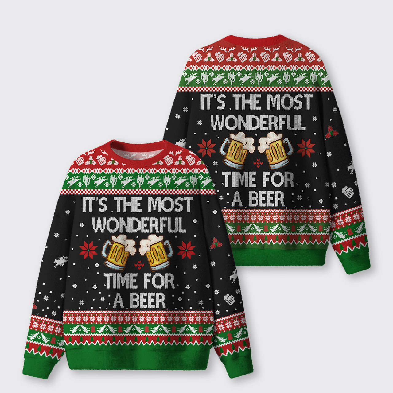 It's The Most Wonderful Time For A Beer Ugly Knit Sweatshirt