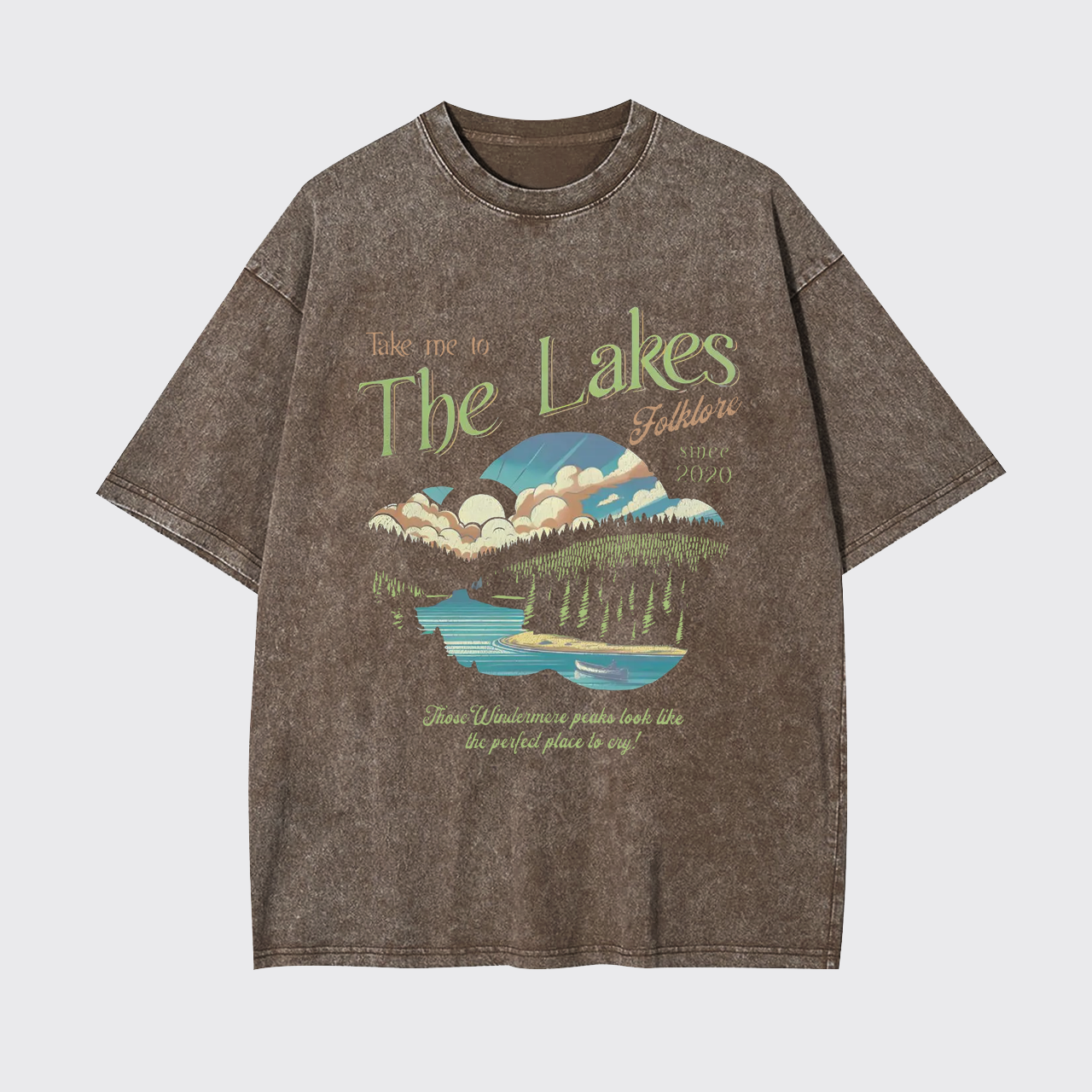 The Lakes Vintage Retro Music Garment-dye Tees