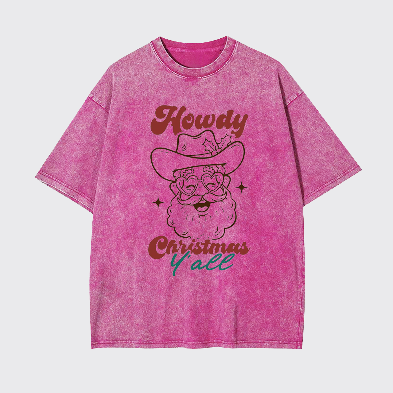 Howdy Christmas Cowboy Santa Garment-dye Tees