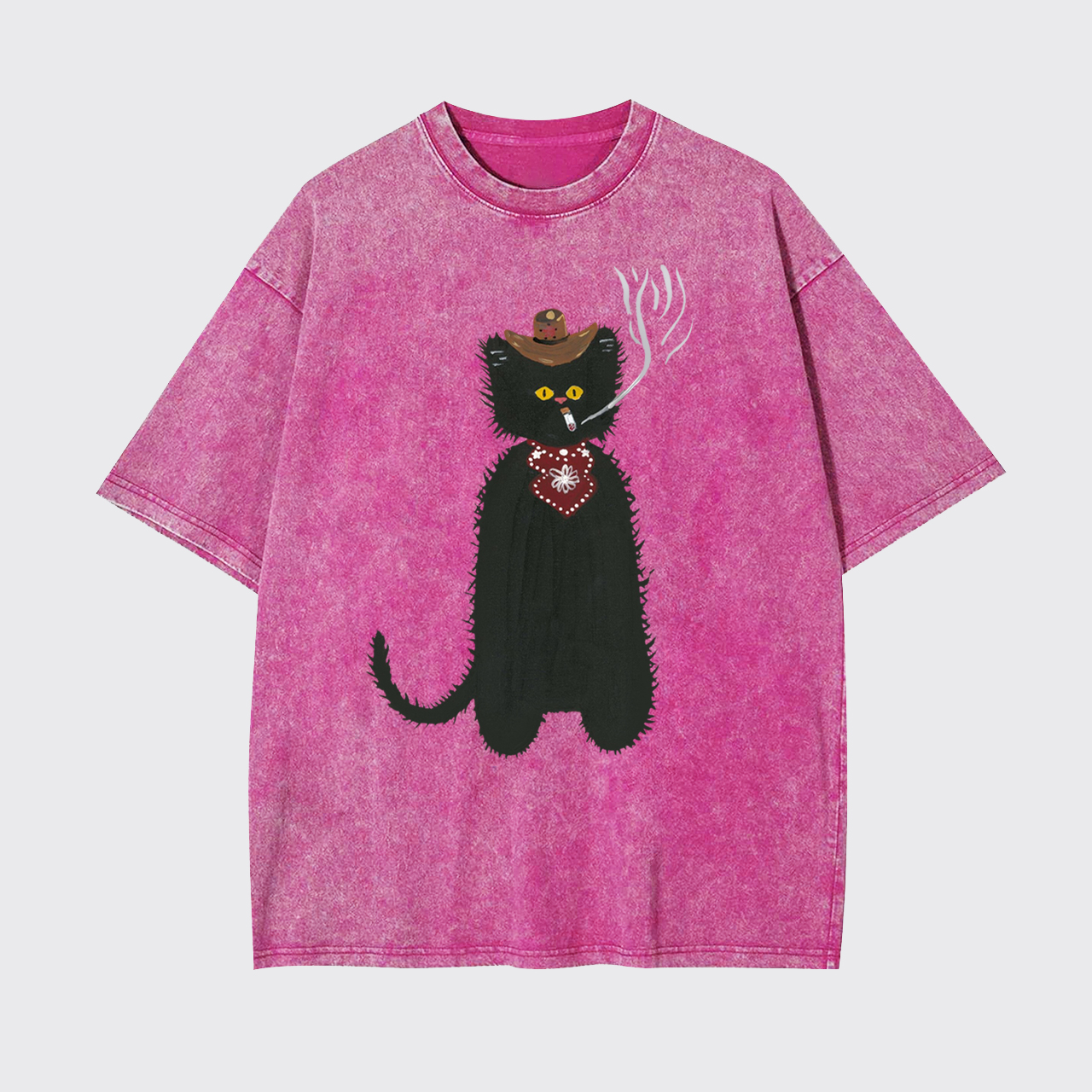 Cat Cowboy Smoking Garment-dye Tees