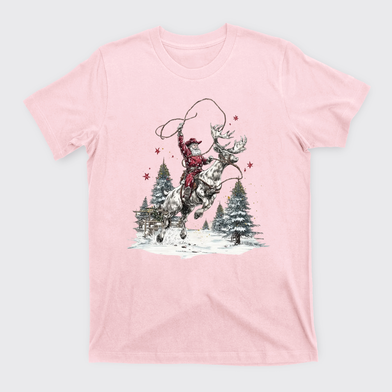 Retro Cowboy Santa Claus T-Shirts