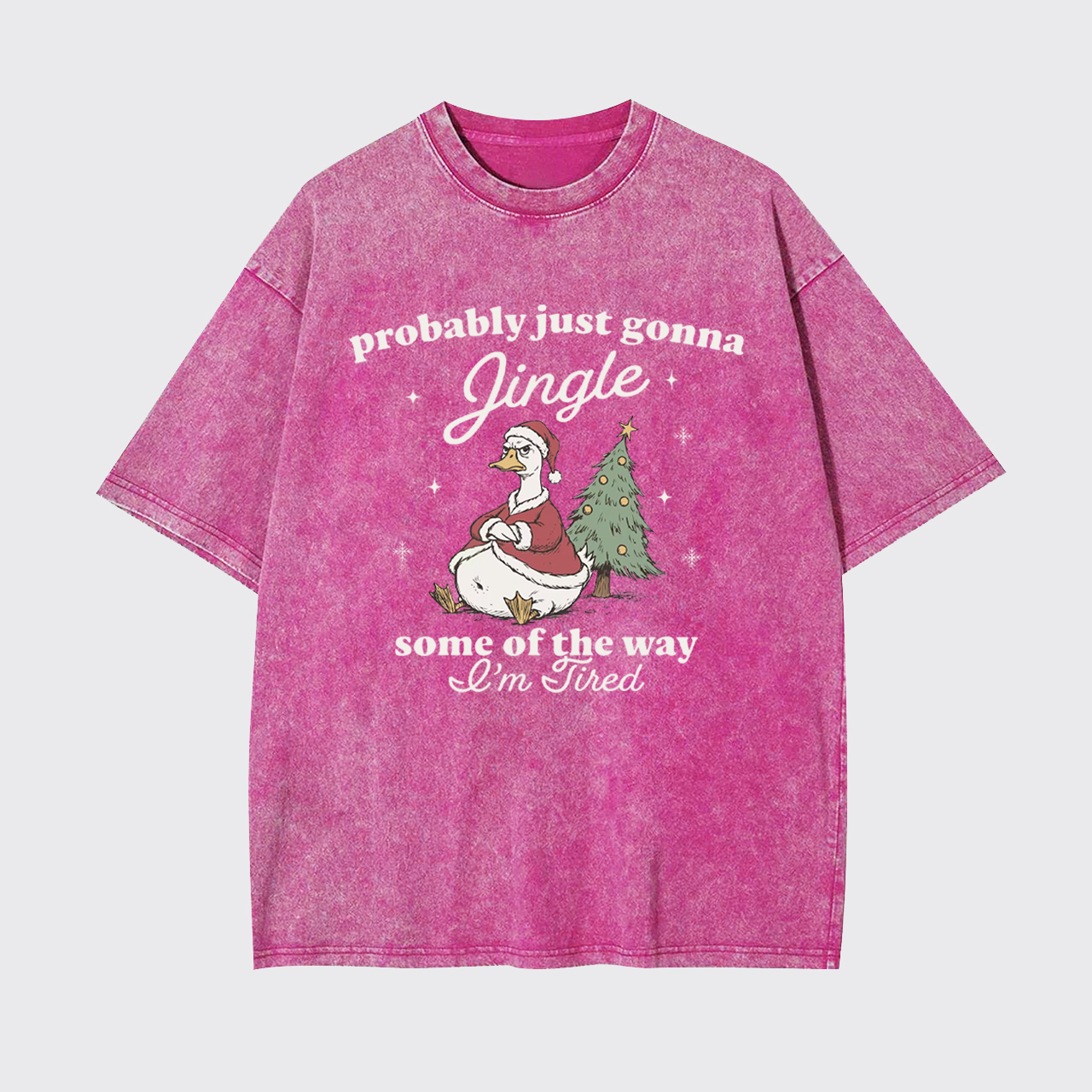 Funny Tired Christmas Goose Garment-dye Tees