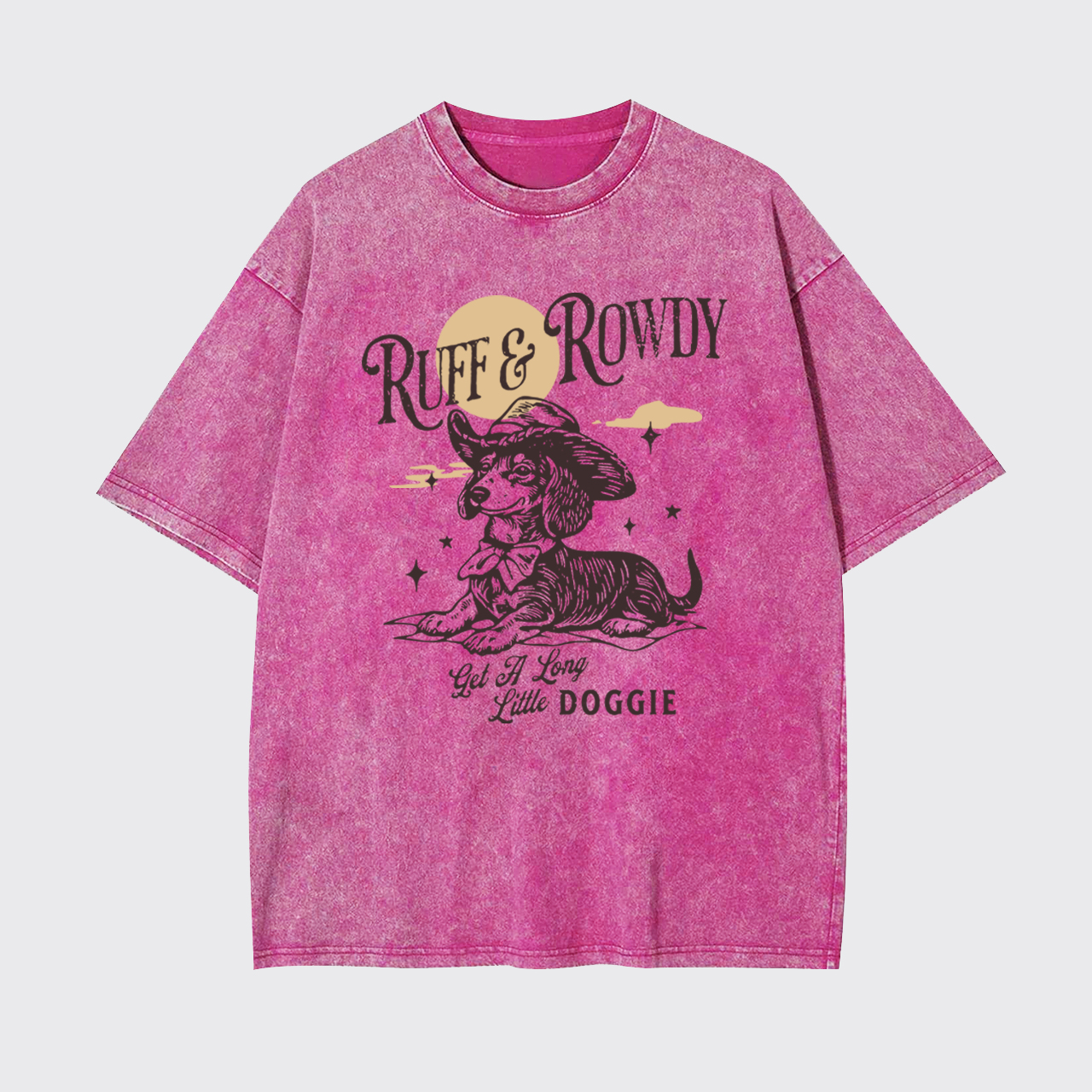 Dachshund Cowboy Get A Long Little Doggie Garment-dye Tees