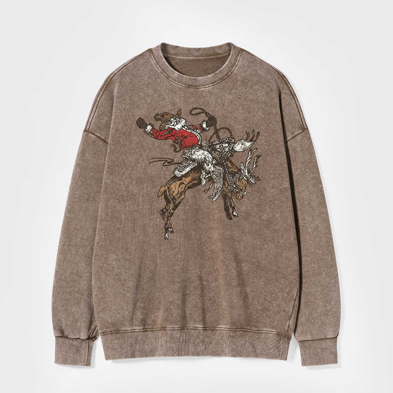 Cowboy Santa Jingle Horse Reindeer Washed Sweatshirts