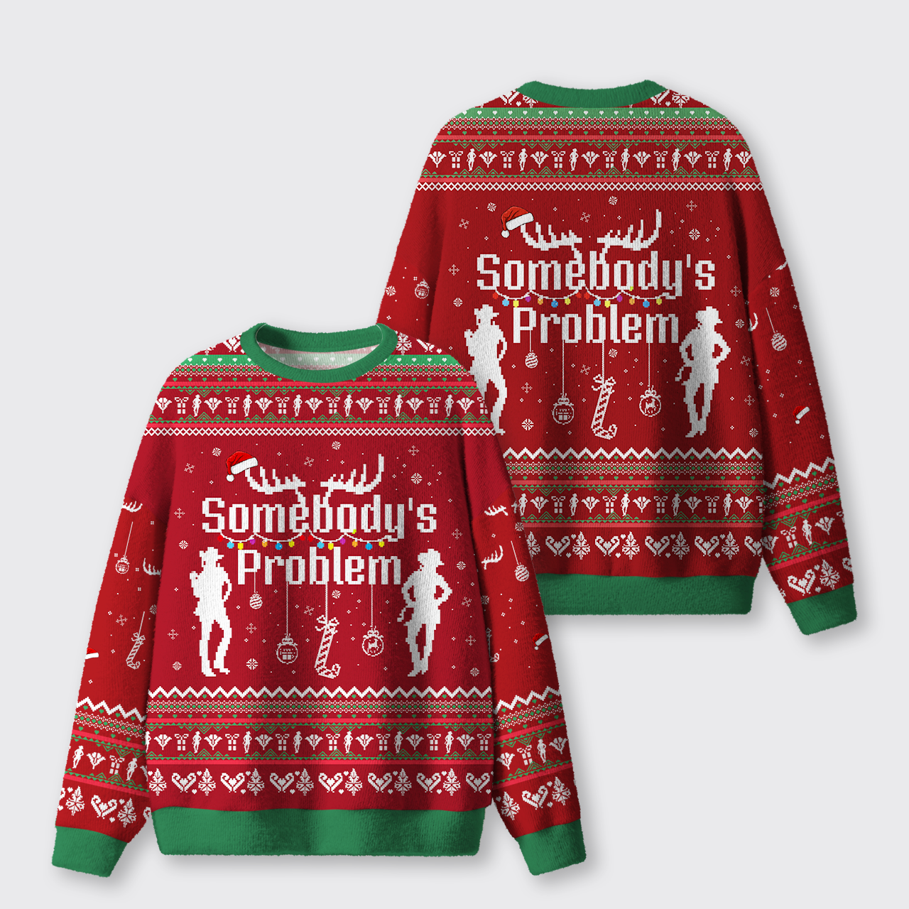 Somebody's Problem Couple Ugly Knit Sweatshirt