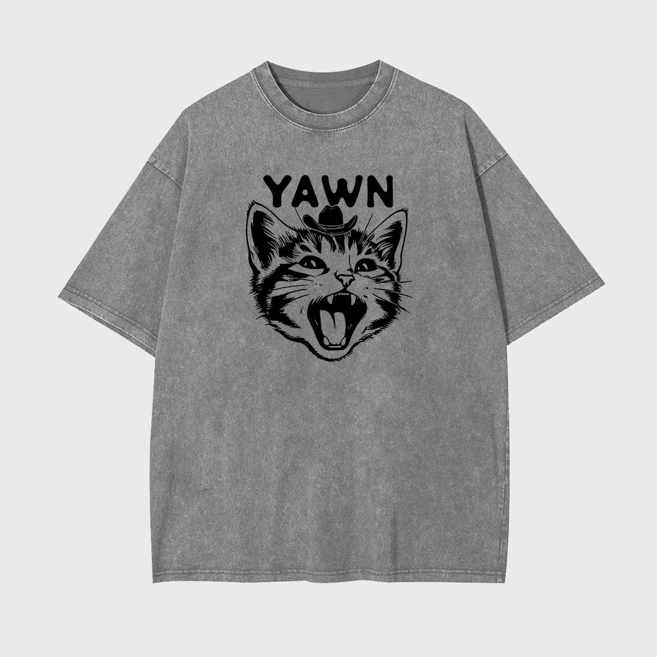 Yawn Retro Kitten Garment-dye Tees