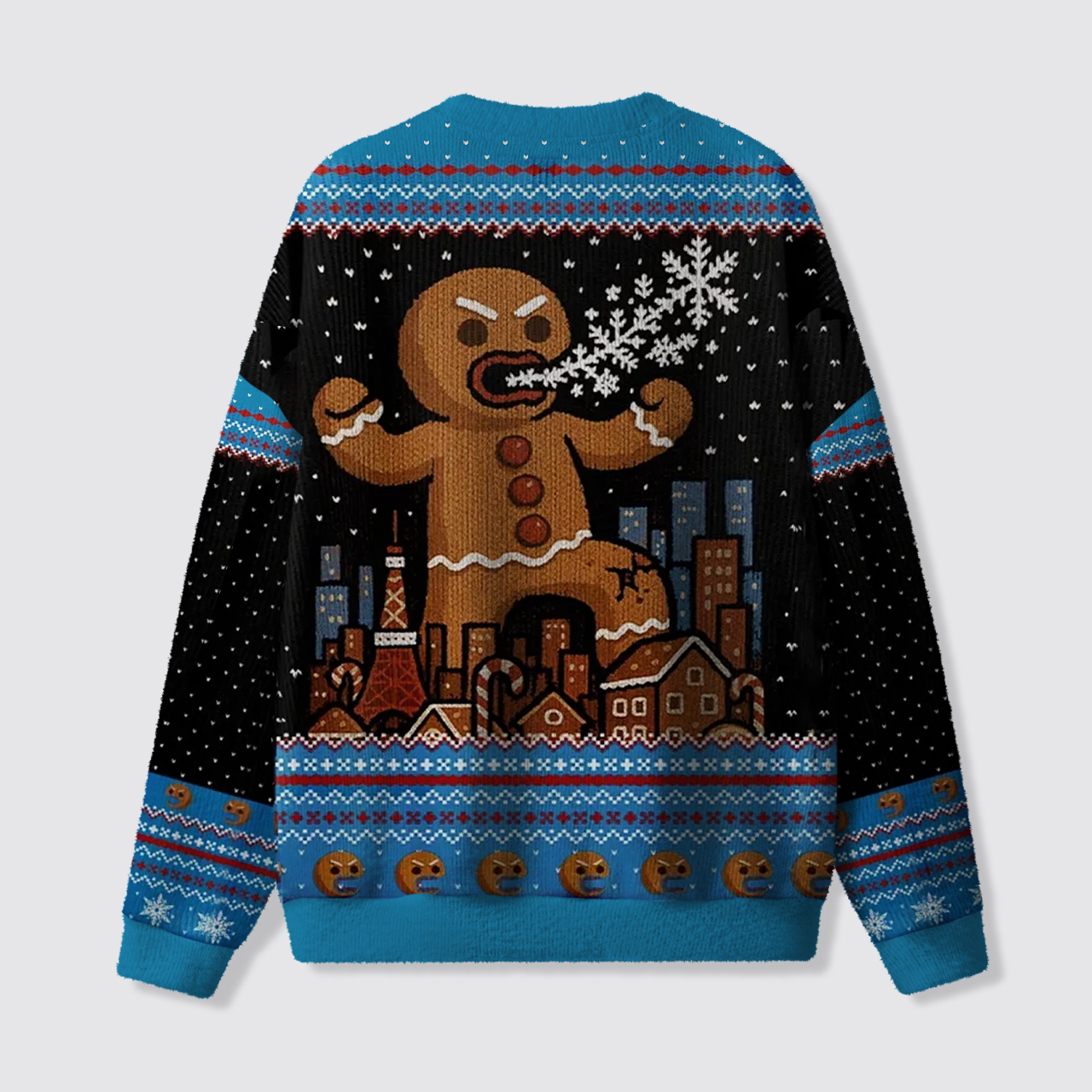 Giant Gingerbread Christmas Ugly Knit Sweatshirt
