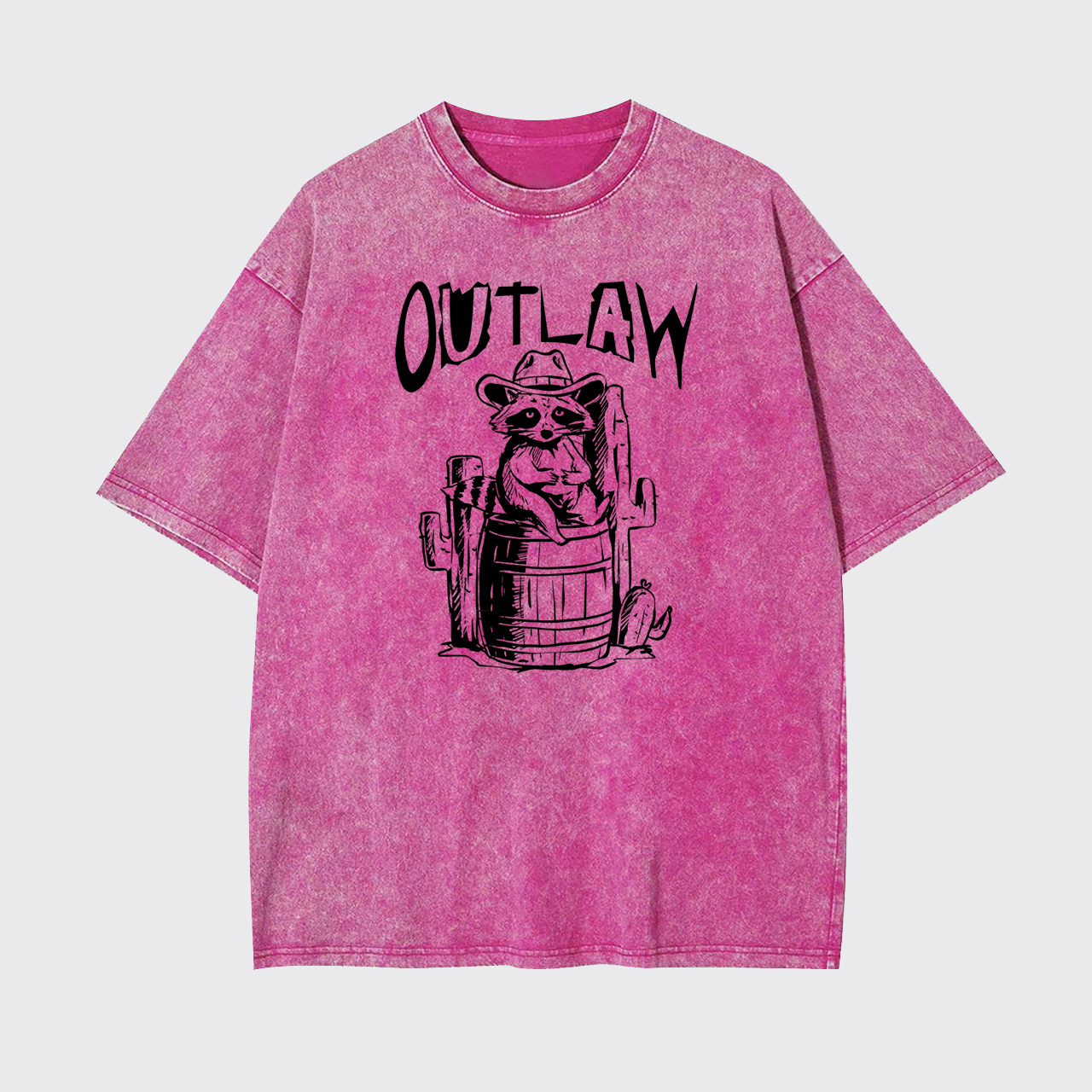 Retro Outlaw Raccoon Cowboy Garment-dye Tees