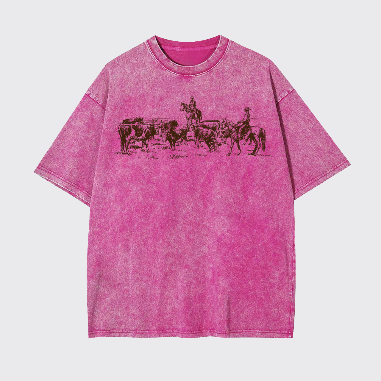 Cowboy Rodeo Western Horse Garment-dye Tees