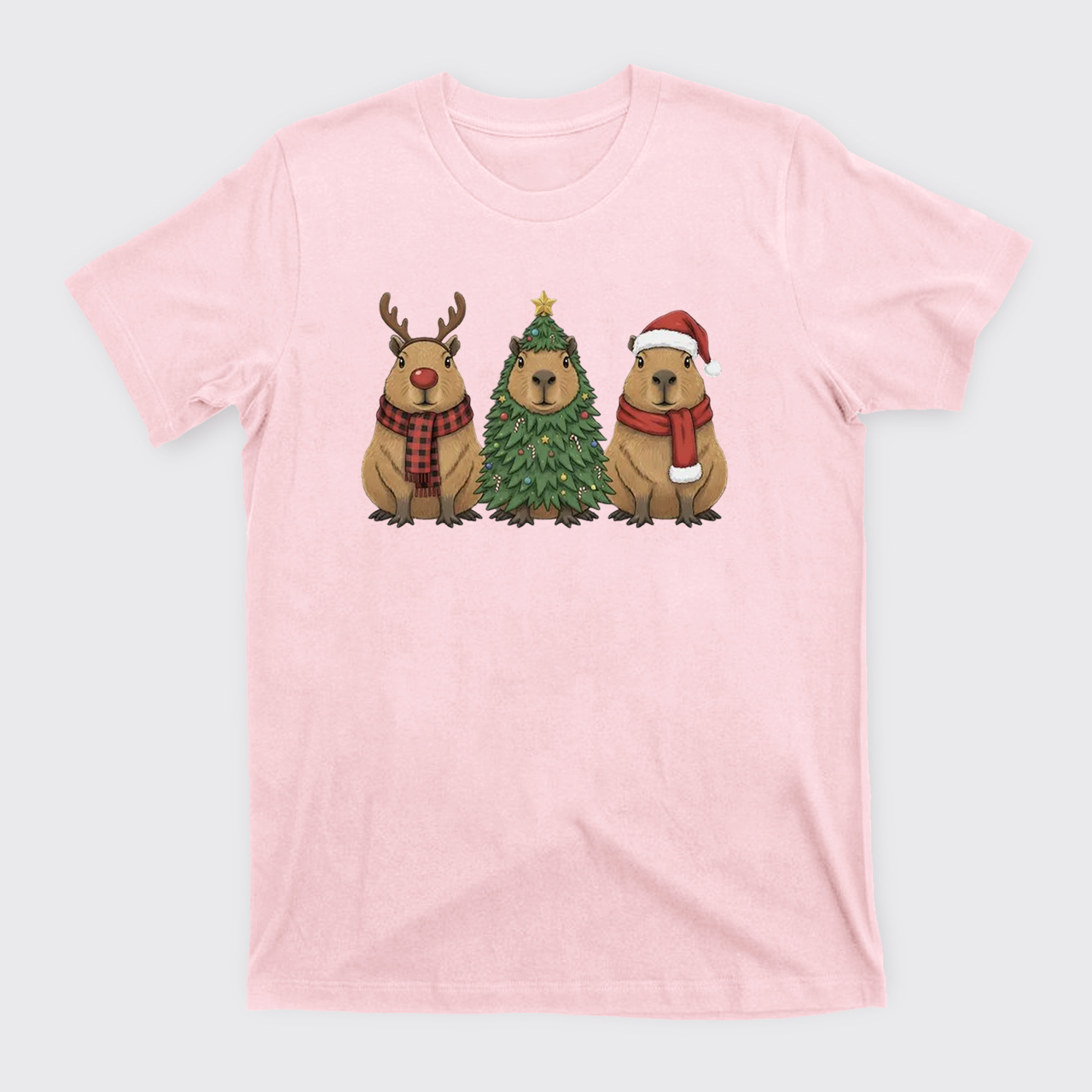 Santa Capybara Christmas T-Shirts