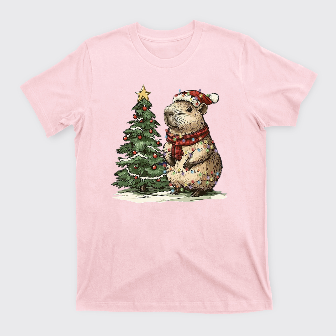 Capybara Christmas Tree T-Shirts