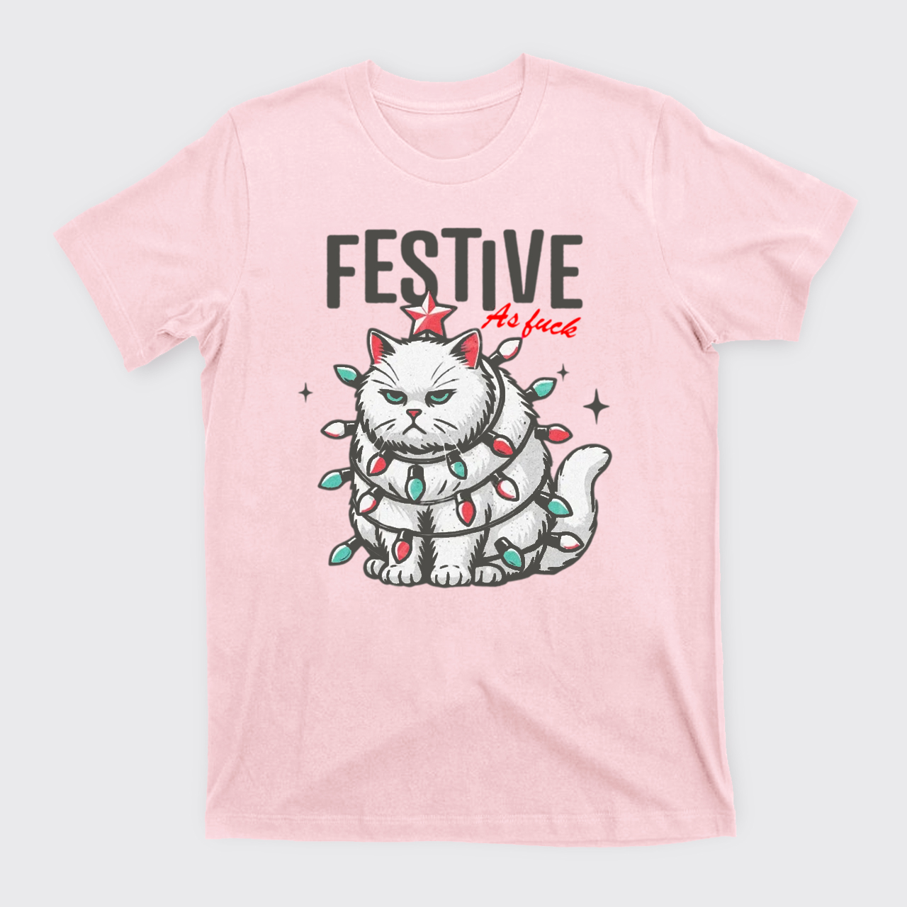Funny Christmas Cat Sarcastic Holiday T-Shirts