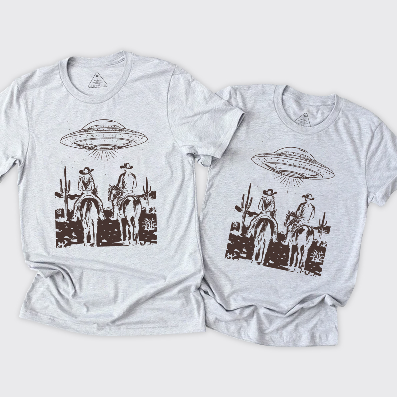 Retro Wild West Rodeo Couple T-Shirts