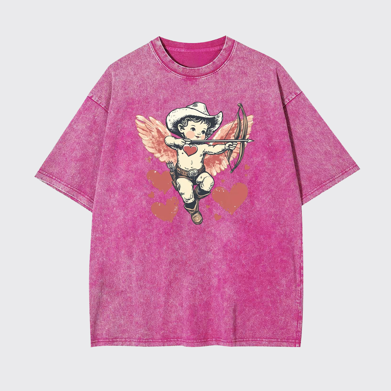 Retro Cupid Be My Valentine Garment-dye Tees