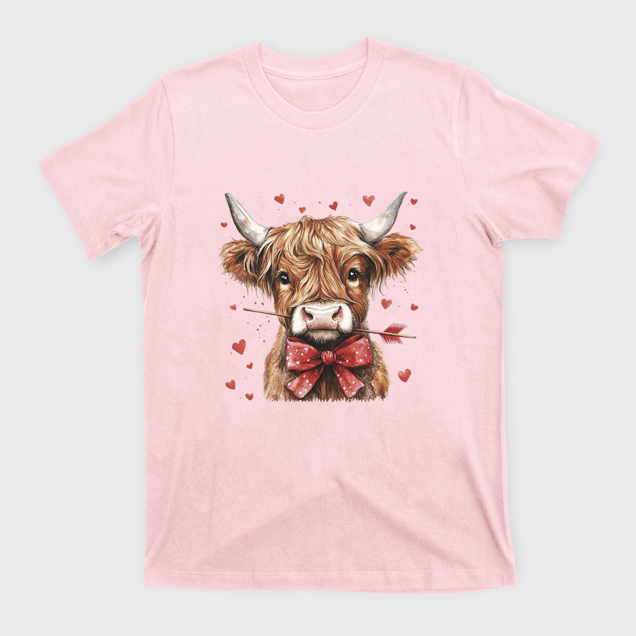 Highland Cow Valentine Heart T-Shirts
