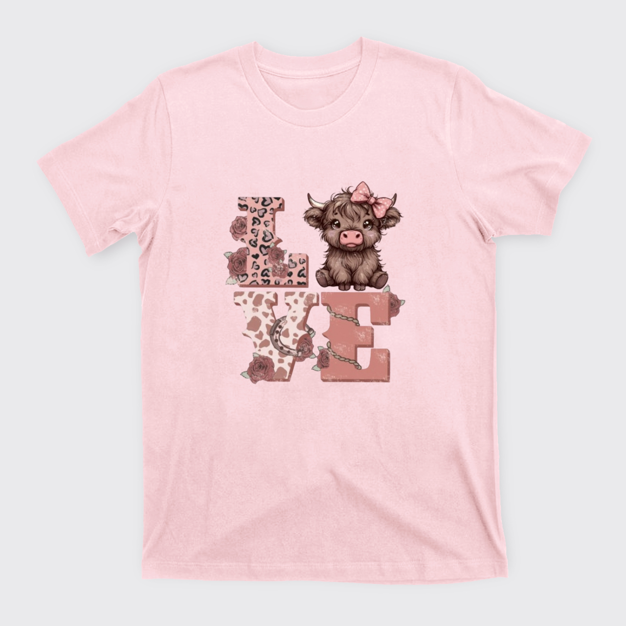 Valentines Highland Cow Love T-Shirts