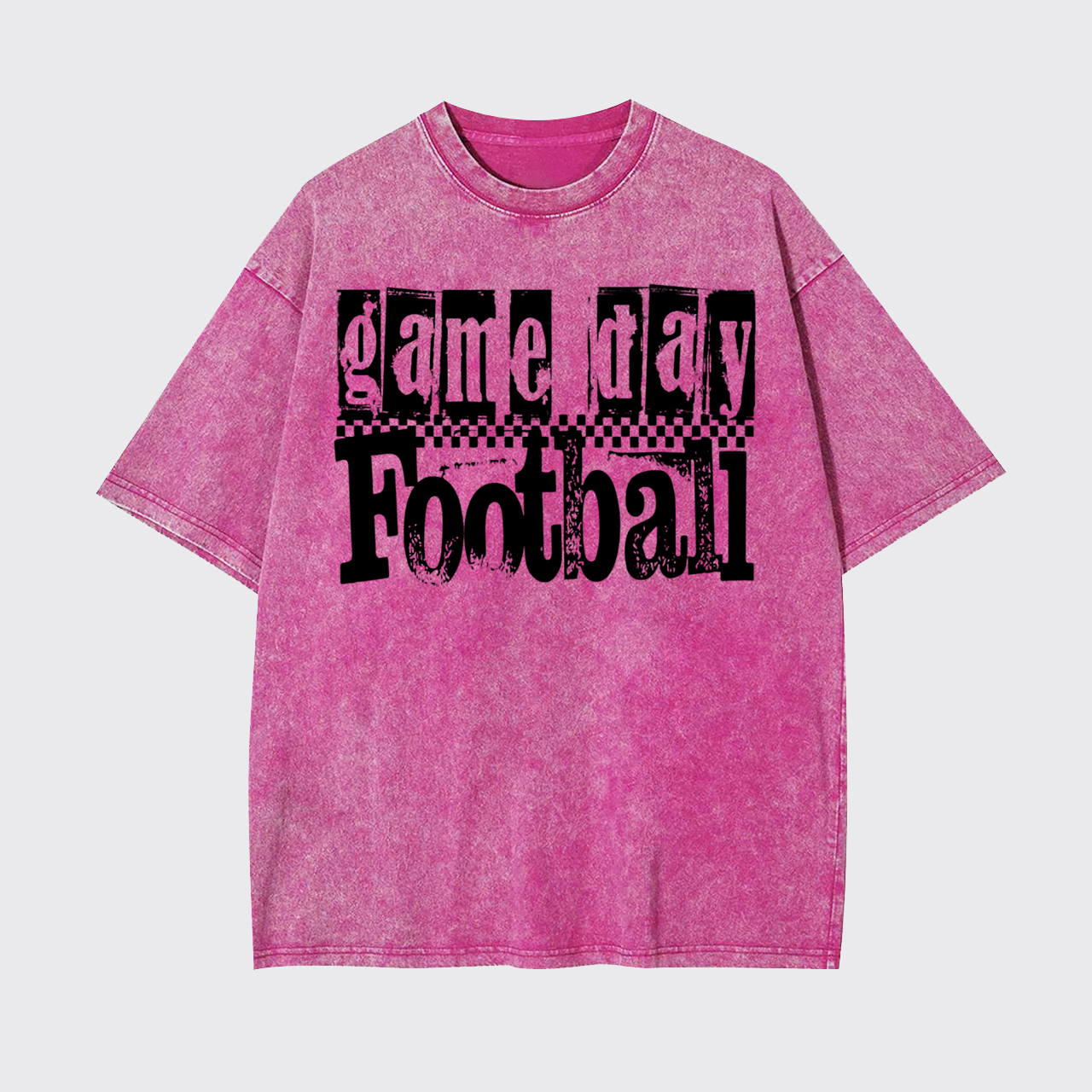 Game Day Football Retro Checkered Garment-dye Tees