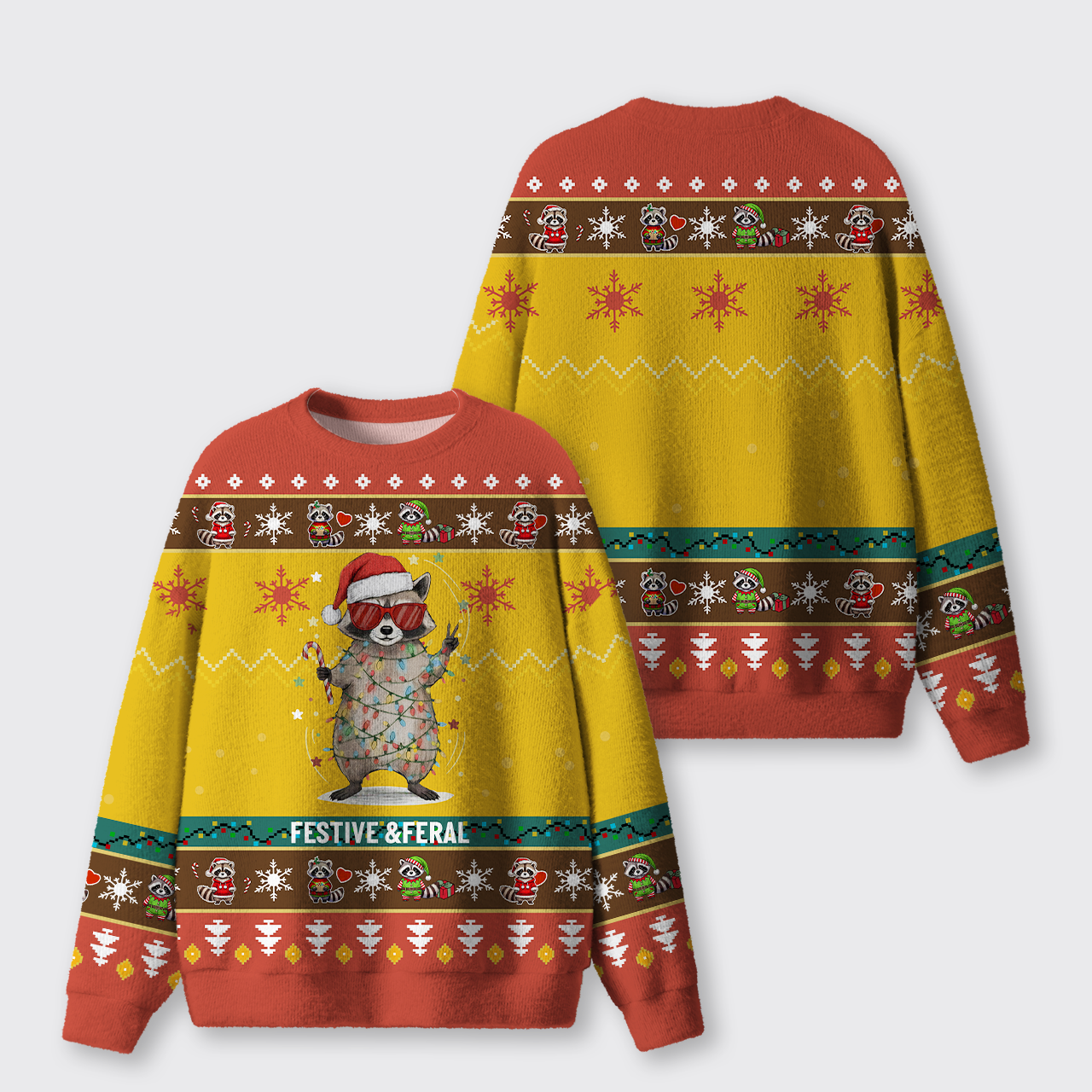 Feral and Festive Ugly Knit Sweatshirt