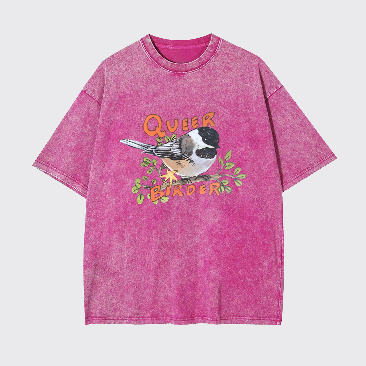 Queer Birder Chickadee Garment-dye Tees