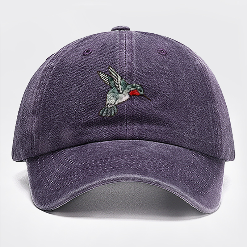 Embroidered Hummingbird Baseball Cap