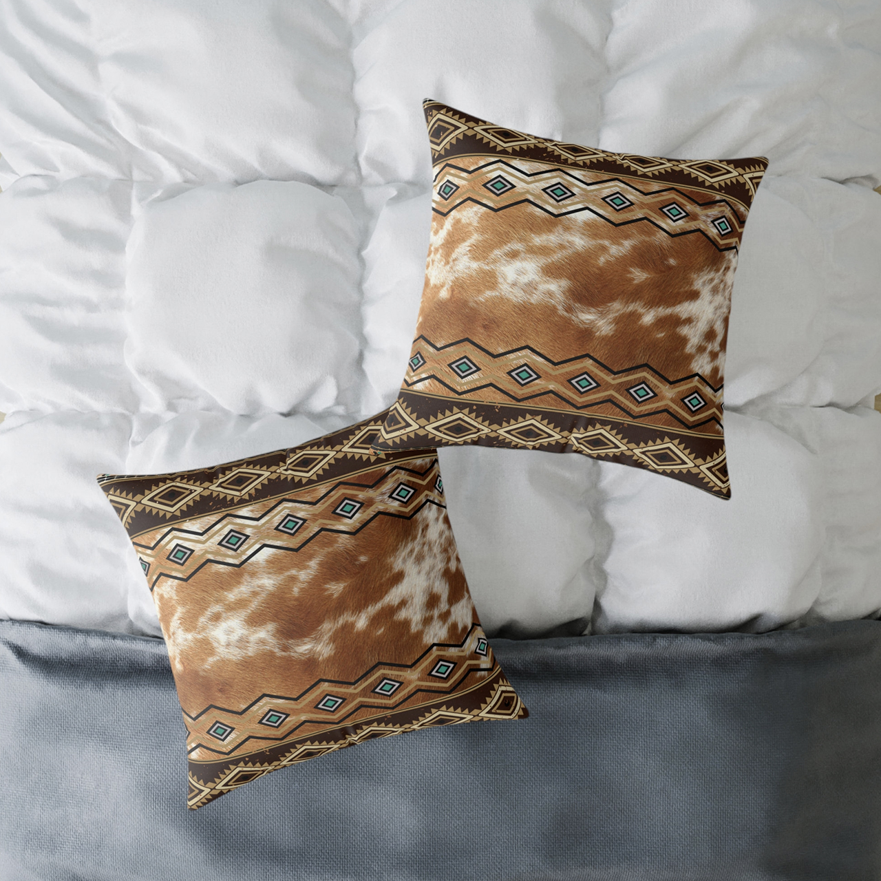 Cow Print Accent Pillow