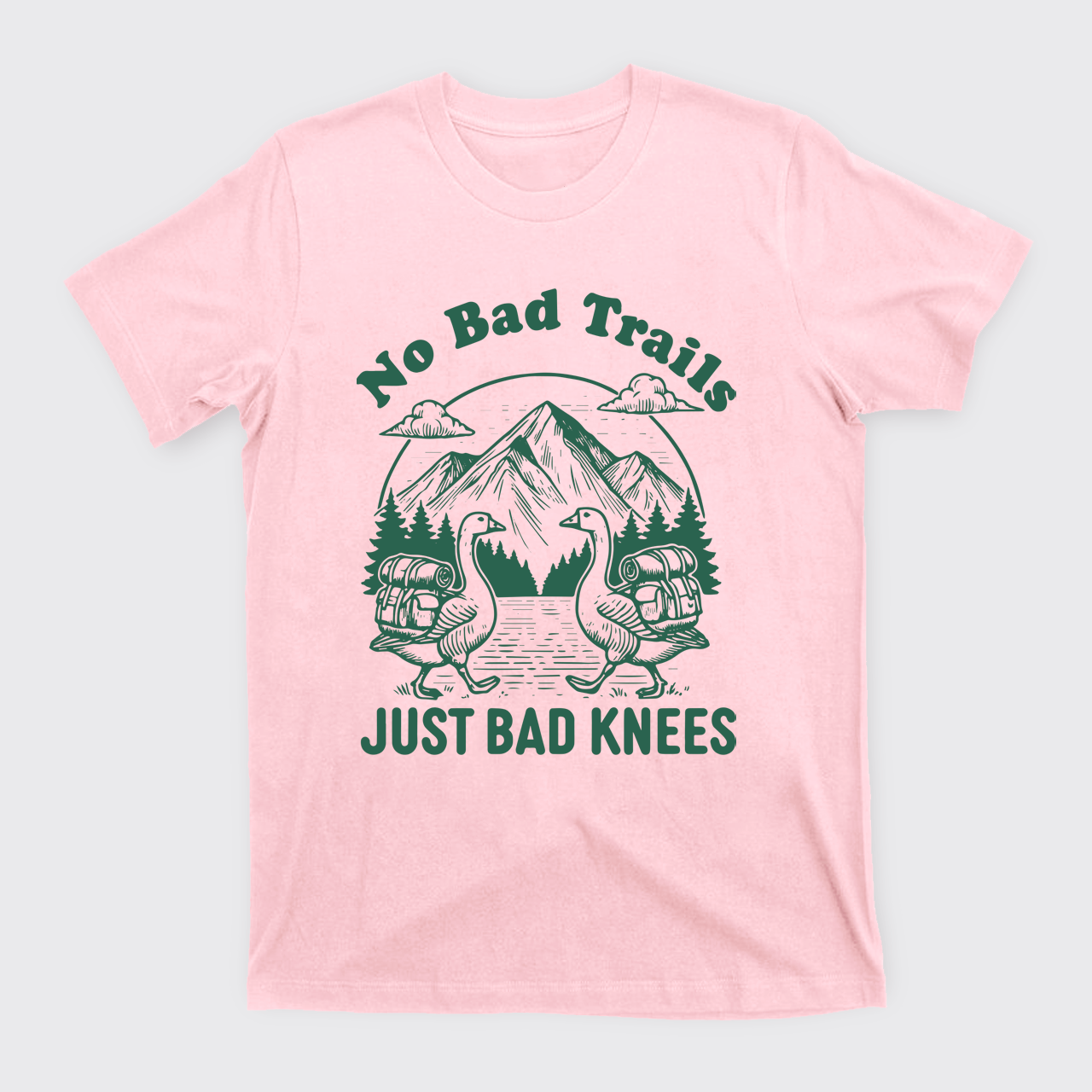 Hiking Goose-No Bad Trails Just Bad Knees T-Shirts