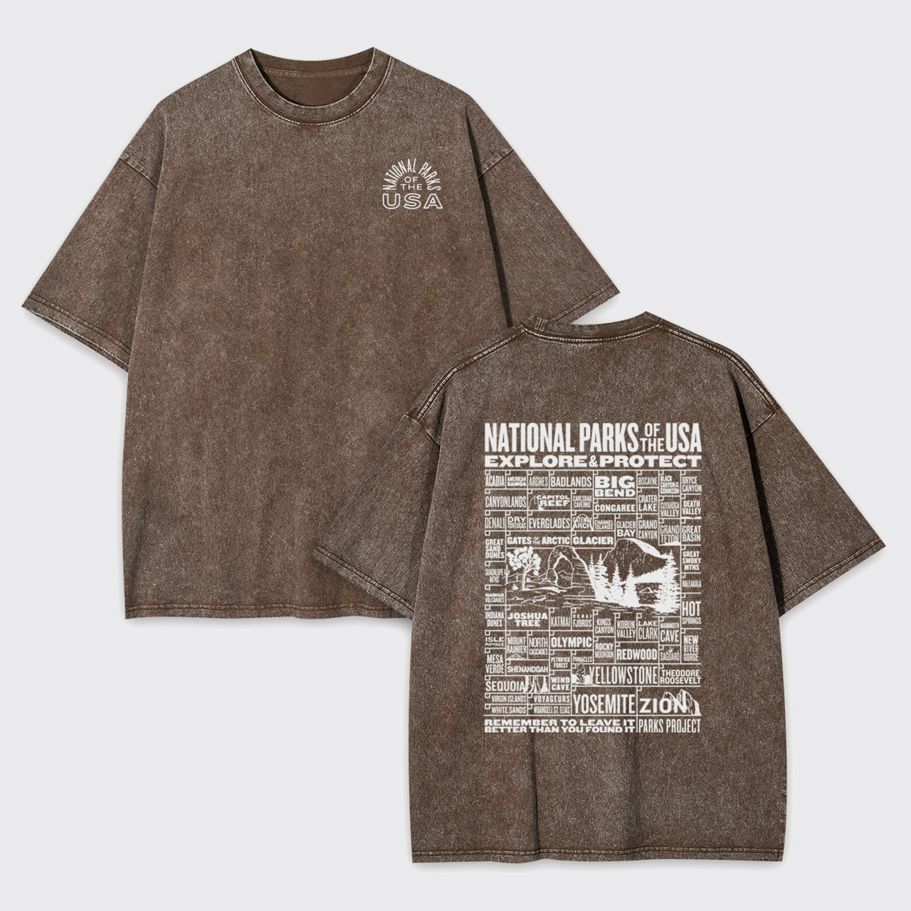 National Parks Of The USA Checklist Garment-dye Tees