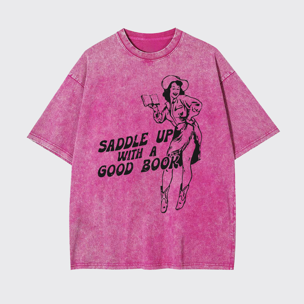 Retro Western Country Bookish Cowgirl Garment-dye Tees