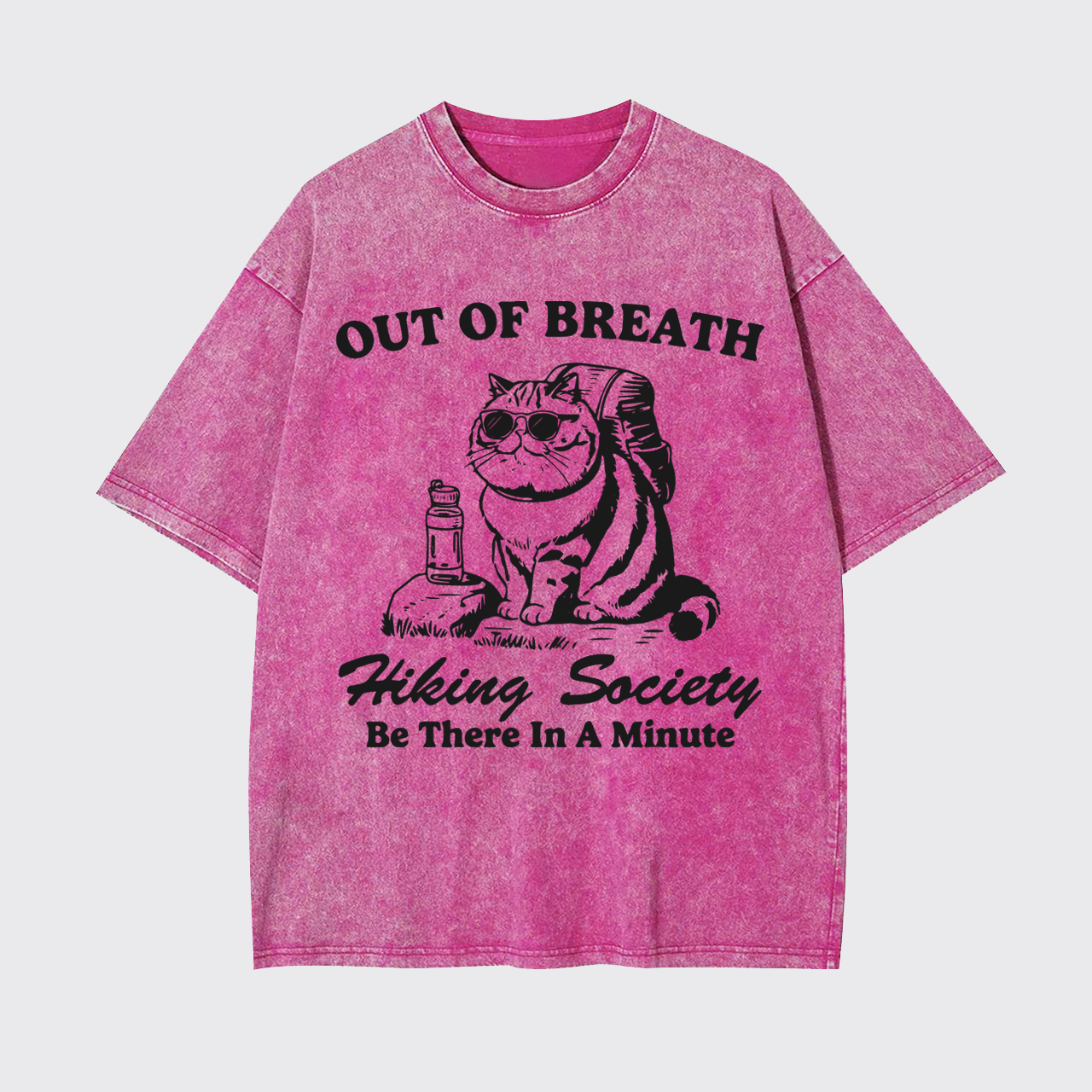 Out of Breath Hiking Cat Garment-dye Tees