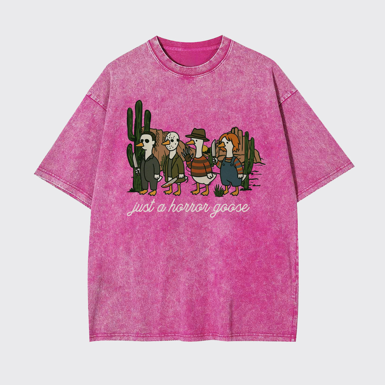 Funny Halloween Just A Horror Goose Garment-dye Tees