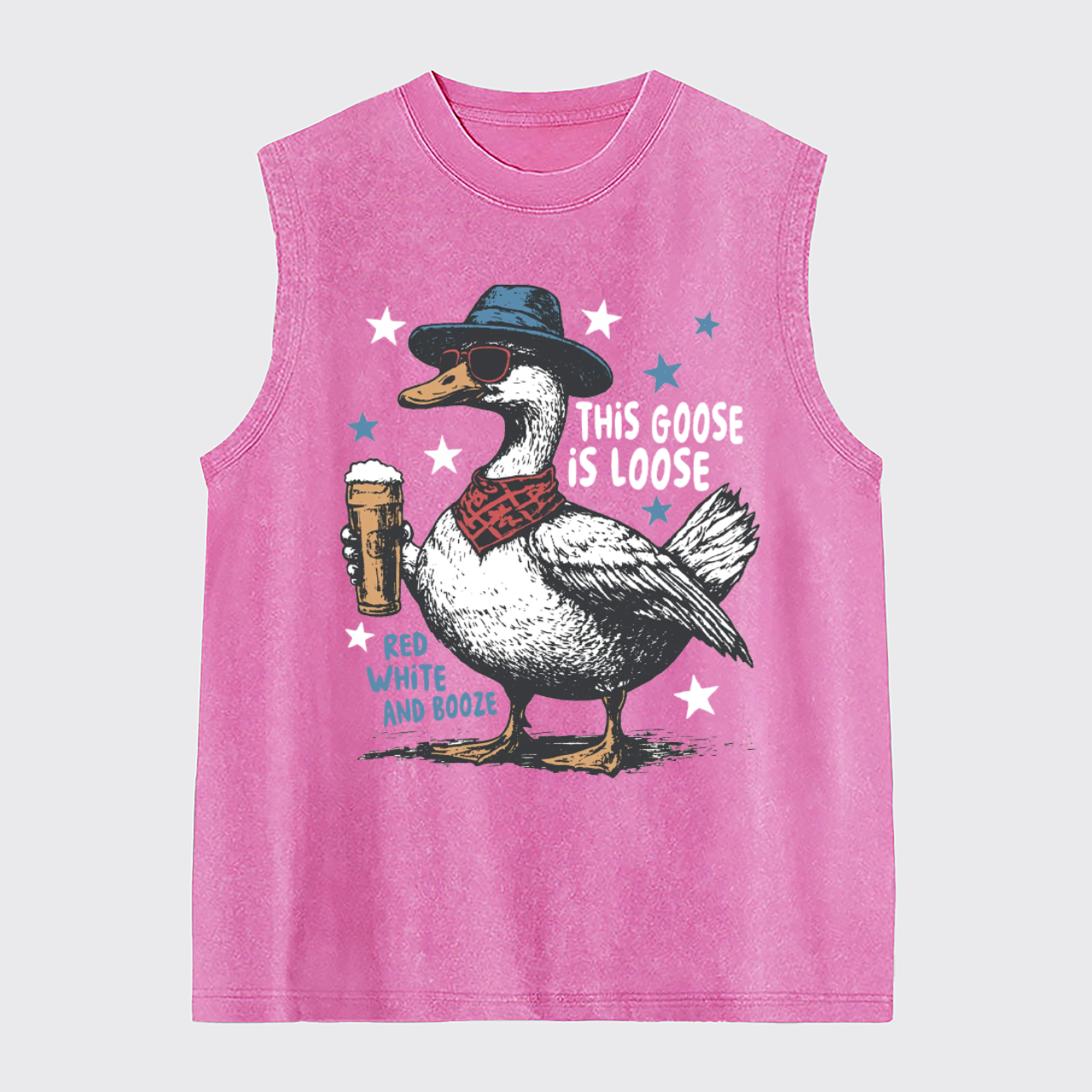 Humorous 4th Of July-This Goose Is Loose Washed Tanks