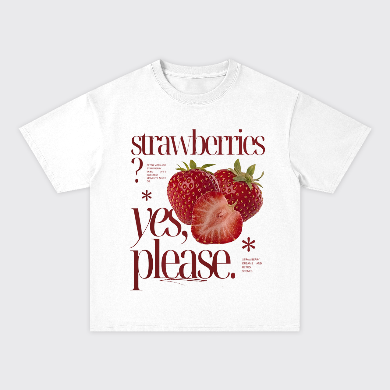 Retro Style-Fresh Strawberry Oversize T-Shirts