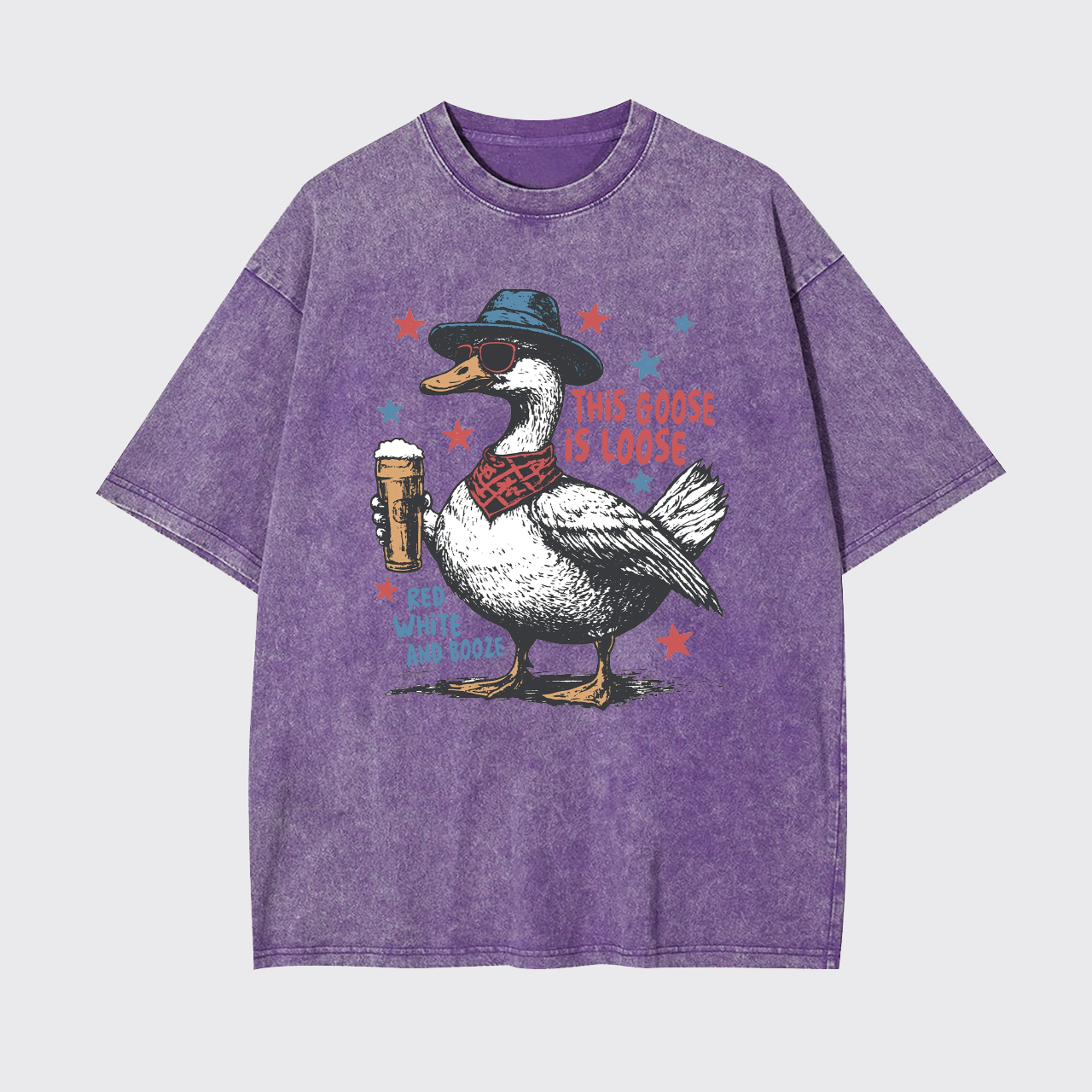 Humorous 4th Of July-This Goose Is Loose Garment-dye Tees