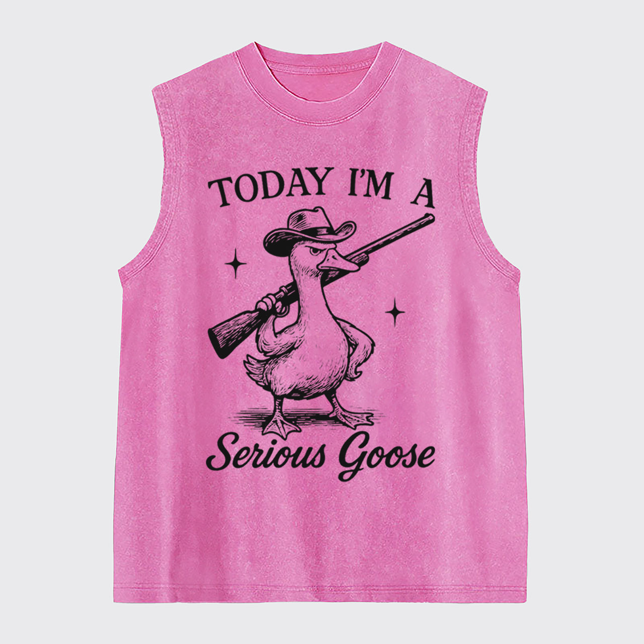 Retro Silly Goose-Today I'm A Serious Goose Washed Tanks