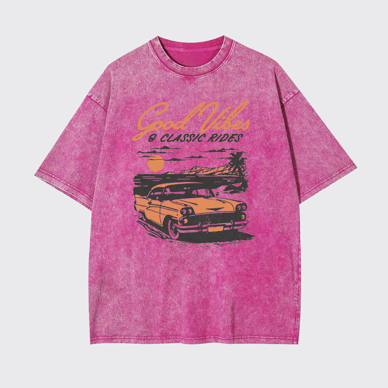 Retro Club-Car Hot Rod Summer Beach Vacation Garment-dye Tees