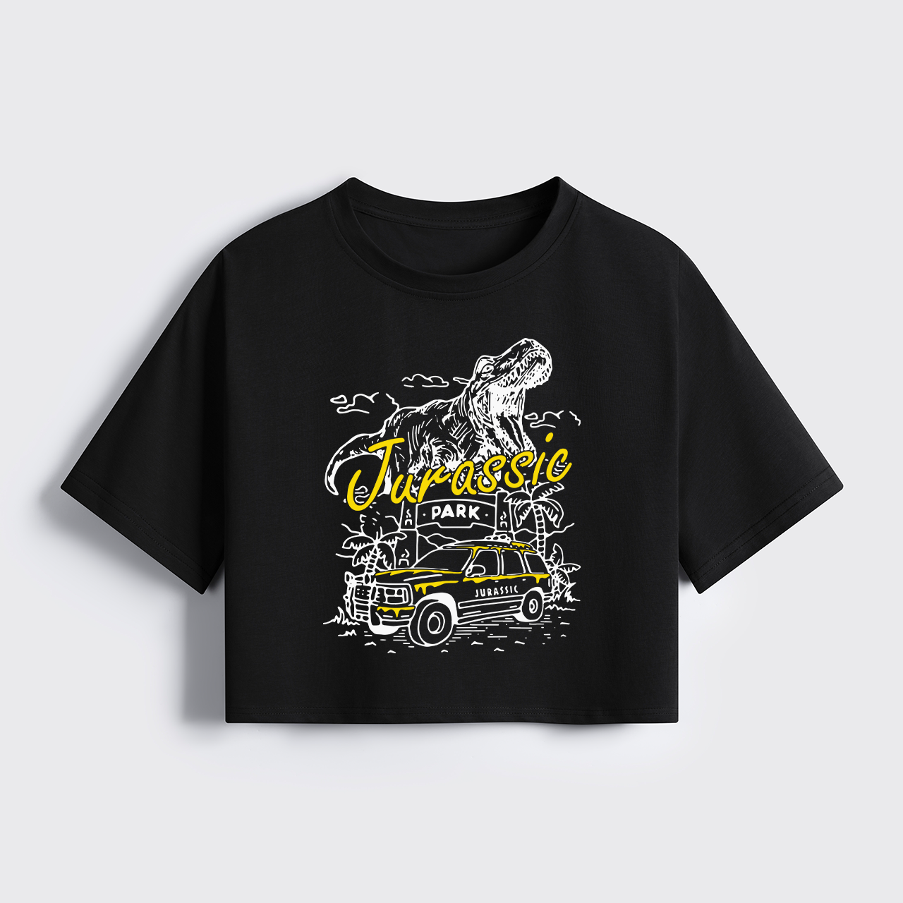 Vintage Summer Island Of Adventur Cropped Boxy Tee