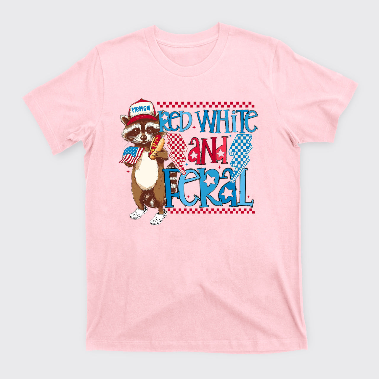 Funny USA-Red White And Feral T-Shirts