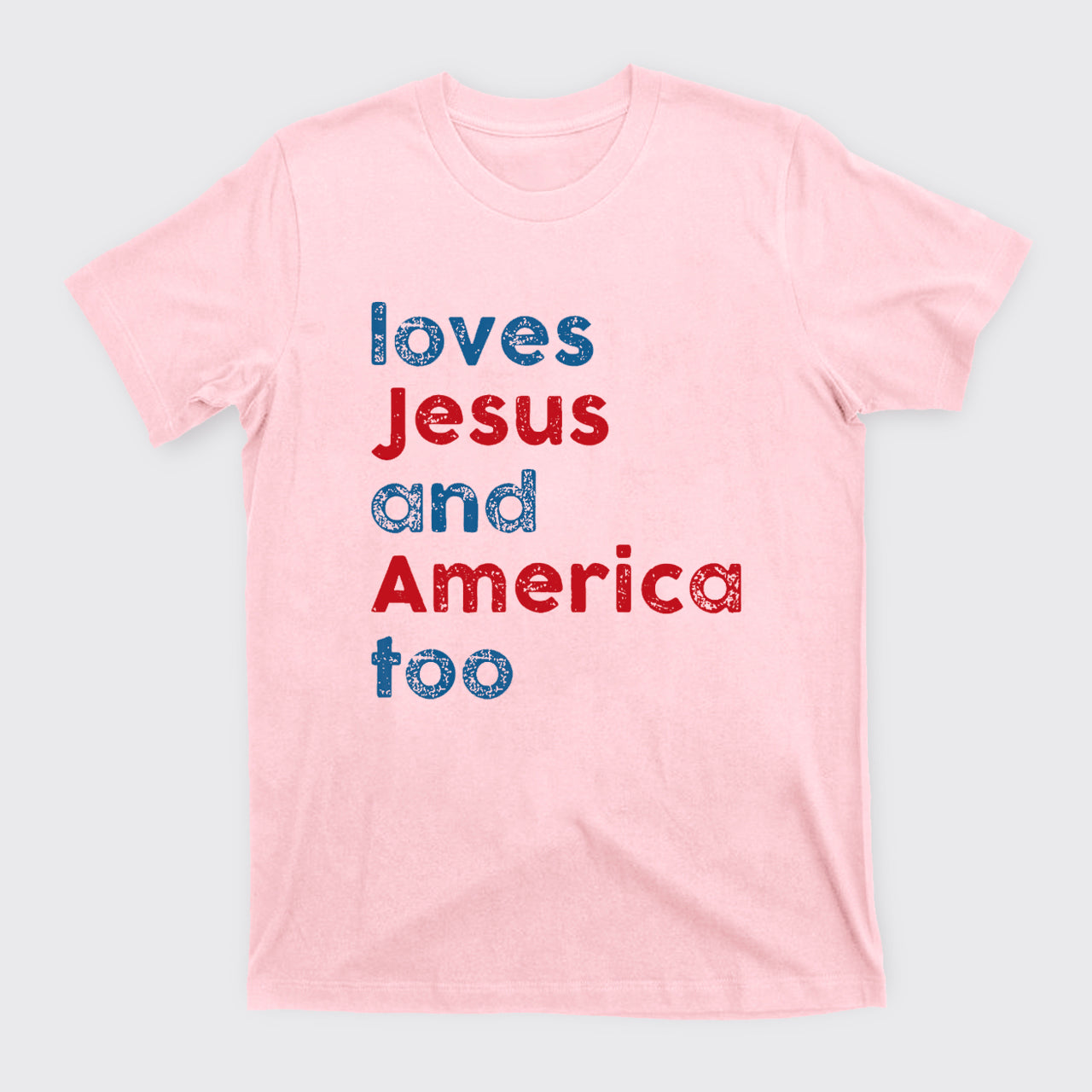 Patriotic Christian-Loves Jesus And America Too T-Shirts