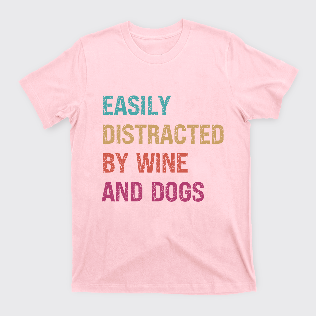 Personalized Easily Distracted By Wine And Dogs T-Shirts